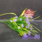 Букет зелени с цветочками 5 веток, фиолетовый