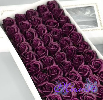 Роза из мыла (пенные розы) Пурпурно-Черный 4,5*6 см, шт